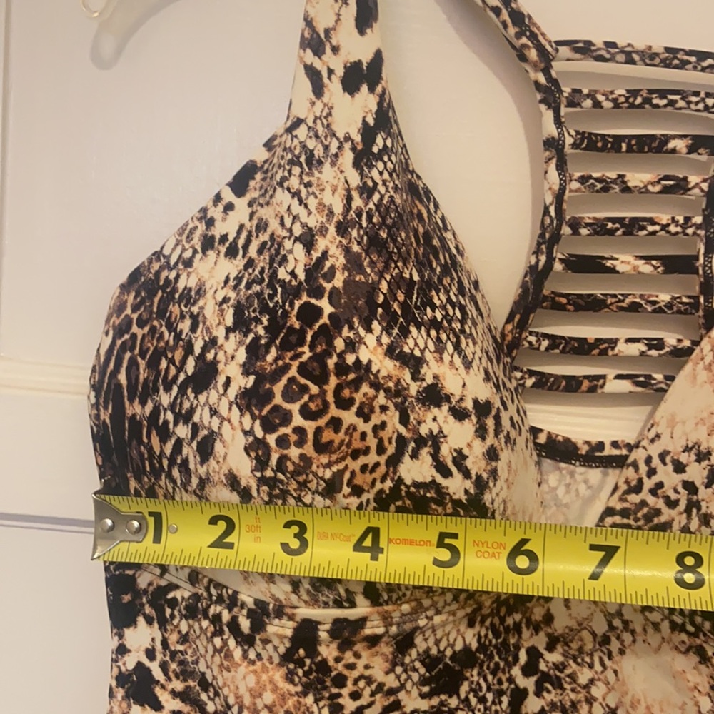 LIZ CLAIBORNE SNAKE PRINT TANKINI SWIM TOP SZ 14 NEW Snakeskin - Picture 10 of 13